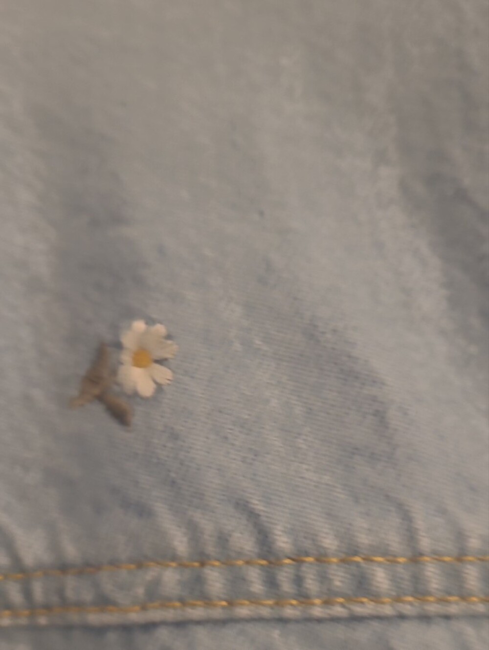 GAP Kids Girls Denim Jacket Floral Embroidered Daisys Light Blue Jean Jacket Med - Picture 12 of 14